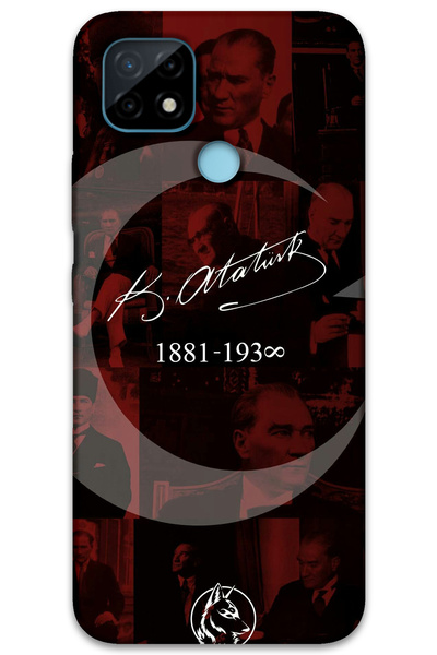 MRCİLETİSİM غطاء خلفي لهاتف Realme C25 بنمط HD مطبوع - نجمة أتاتورك