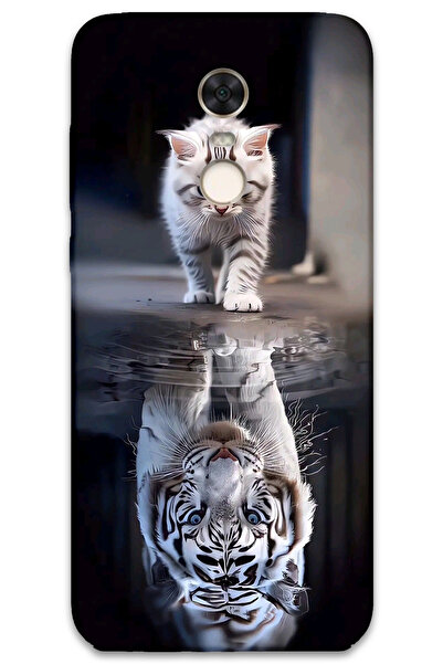 MRCİLETİSİM غطاء خلفي لهاتف Xiaomi Redmi 5 Plus بنمط HD مطبوع - انعكاس القطط