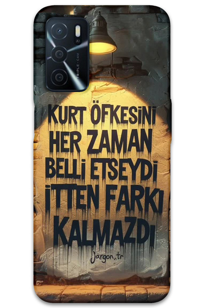 MRCİLETİSİM غطاء خلفي لهاتف اوبو A16 بنمط HD مطبوع - غضب الذئب