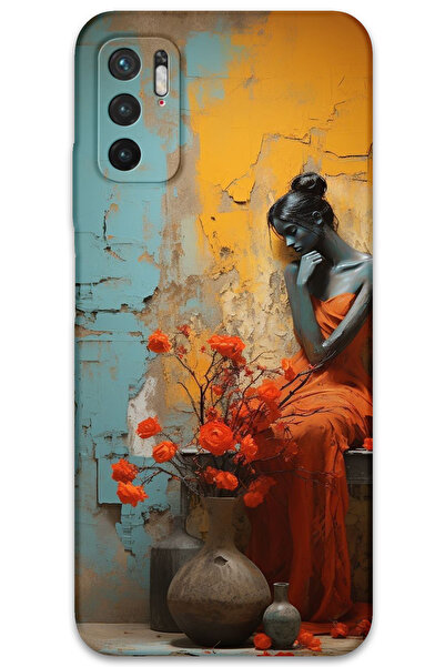 MRCİLETİSİM غطاء خلفي لهاتف Xiaomi Redmi Note 10 5G بنمط HD مطبوع - امرأة وحيدة