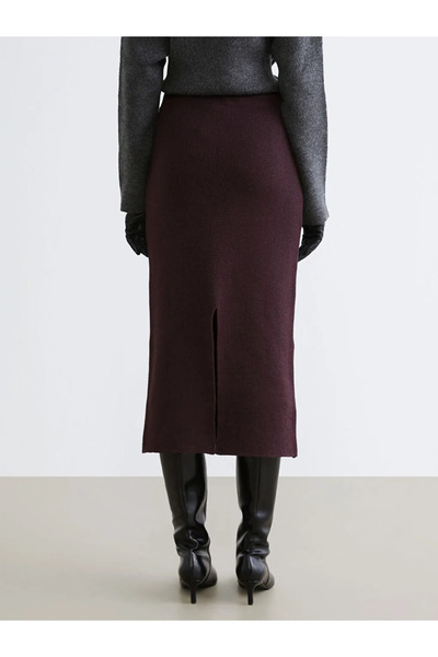 LC Waikiki Fusta LCW Vision cu elastic în talie, din tricot, culoare prune