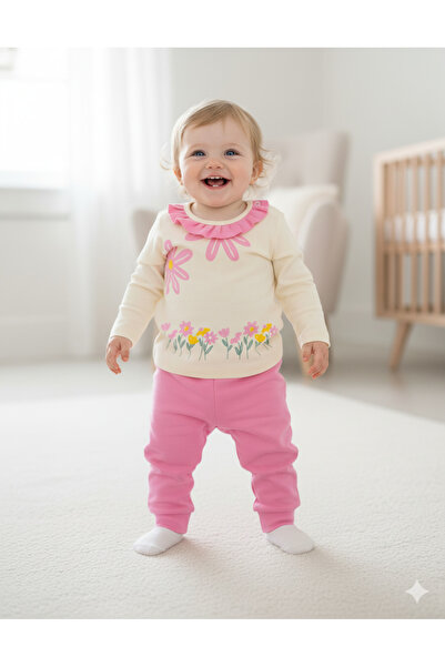 VEGAMOD Baby Girl Flower Printed Dress Set 6-9-12-18 Months