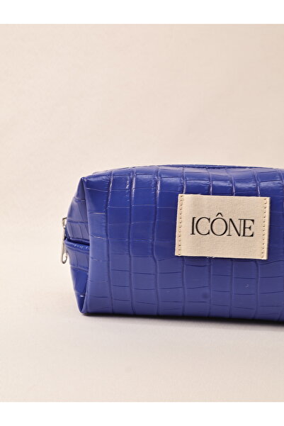 ICONE BAG Textured Faux Leather Makeup Bag Pen Holder