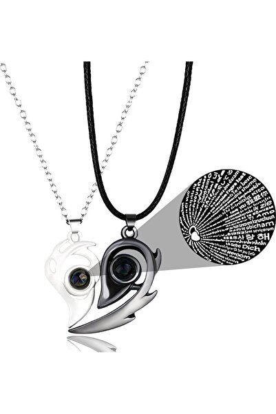 GrandeAccessory 2'li 100 Dilde Seni Seviyorum Mıknatıslı Kalpli Sevgili Çift ...