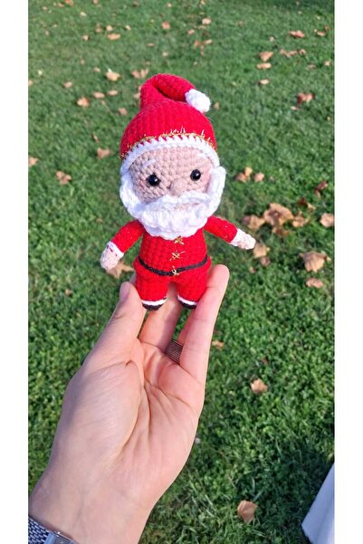 Masal Gurumi AMİGURUMİ ÖRGÜ NOEL BABA ANAHTARLIK YILBAŞI SÜSÜ ÇANTA SÜSÜ (1 A...
