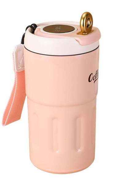 Twisoo Thermos with Smart Temperature Display, Stainless Steel Travel Mug 500 ml, Pink