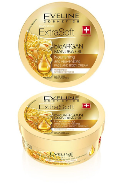 Eveline Cosmetics Extra Soft bioArgan Manuka Oil Moisturizing Face and Body C...