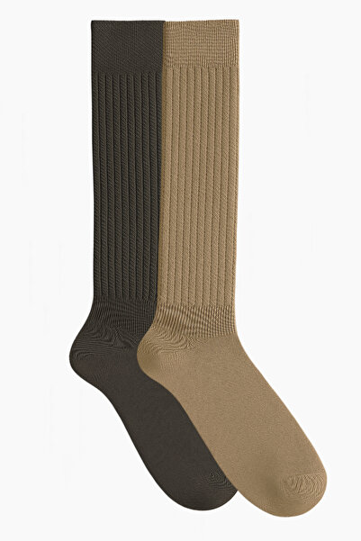 EFFE 2 Pieces of Basic Thick Cotton Blend Over-The-Knee Socks