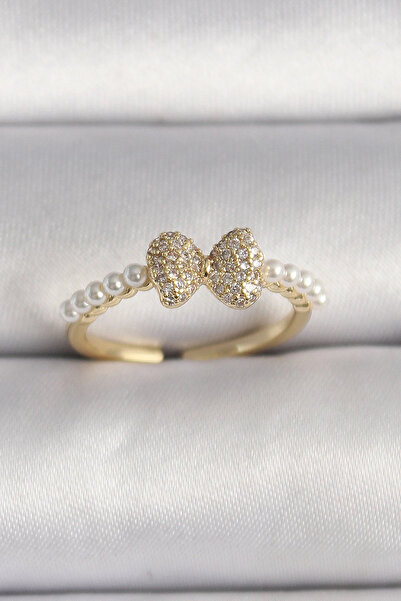 shopwave النحاس الذهب اللون الزركون حجر القوس اللؤلؤ التفاصيل حلقة قابل للتعديل