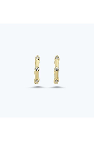 Altınbaş Altın Taşlı Halka Küpe