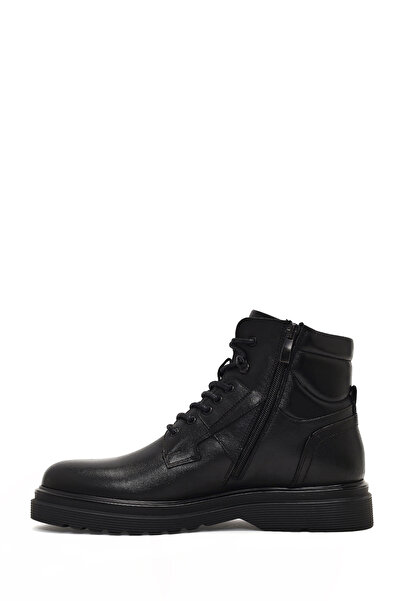 Derimod Men's Black Zippered Leather Casual Boots 25Wfd642818