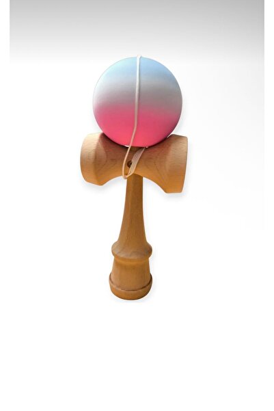 Gold Vitray Kendama din lemn, 18cm, model gravat, bila multicolor, vopsea cau...