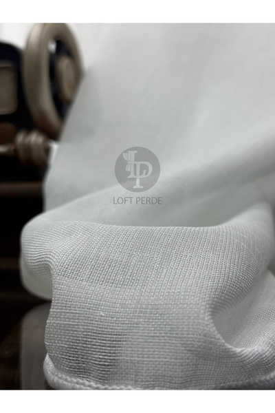 loft perde Foldet Naturel Keten Tül Perde | 1/3 Sık Pileli | Ağır Gramajlı | ...