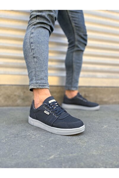 Mhoda Shoes JY0118 REX Ανδρικά παπούτσια casual sneaker από λινό ύφασμα με κο...