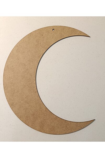 Lazerlimazerliişler YILBAŞI KAPI SÜSÜ YARIM AY HAM MDF 30cm