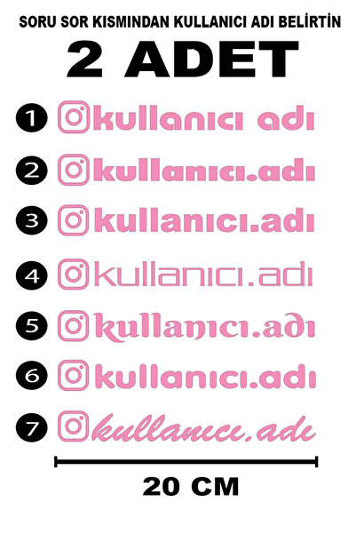 Yalıgraf Reklam Tabela İnstagram Sticker - İnstagram Kullanıcı Adı Araba Oto ...