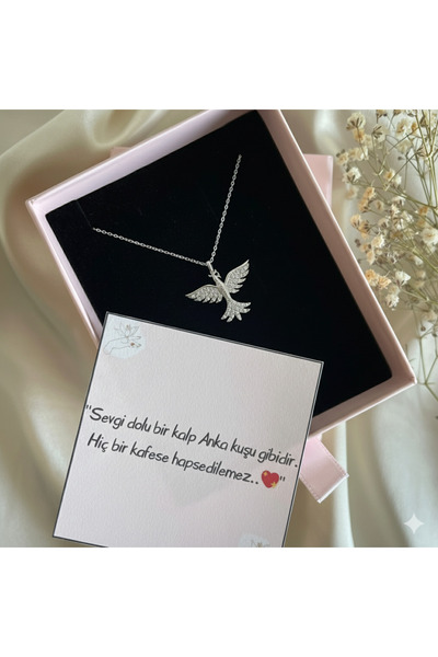 Lovera Jewellery 925 Ayar Gümüş Anka Kuşu Kadın Kolye | Şık Zarif Özel Gün Ve...