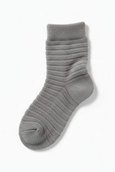 HRN Textile Winter 24-Piece Women's Striped Embossed Reverse Towel Long Socks Set