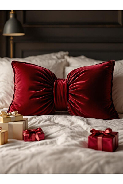 FARCY Velvet Mega Size Bow Appearance Decorative Pillow Bow Fabric Gift Pillow Throw Pillow Cushion