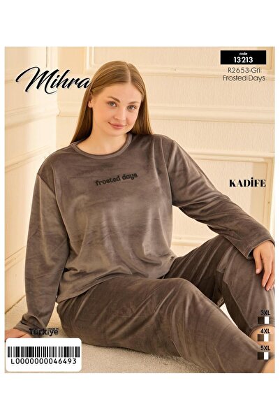 Mihra Γυναικείο χειμερινό σετ πιτζάμες με βελούδινη λαιμόκοψη 132213G - 1 τεμάχιο