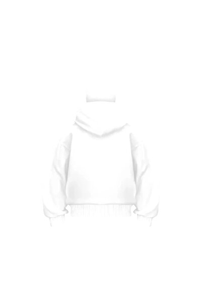 JANES Φούτερ με φερμουάρ Samurai Ninja με διπλή κουκούλα και τσέπες καγκουρό με φερμουάρ - Λευκό