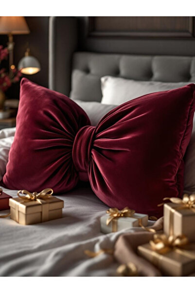 FARCY Velvet Mega Size Bow Appearance Decorative Pillow Bow Fabric Gift Pillow Throw Pillow Cushion