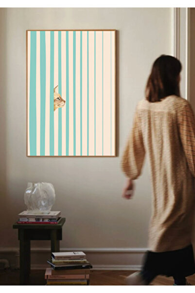 seninürünün Artistic pisică – Pictură modernă unică cu imprimare a adevăratei...