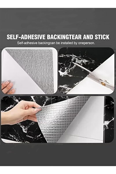 Generic 12Pcs Decorative Wall Panels with Self Adhesive PVC Wall Decor Panels Faux Stone Wallpaper (30x30cm)