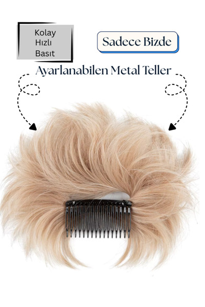 YARAT Hafif Açık Sarı Telli Tokalı Topuz 45/55 Gram Kolay Ayarlanabilen Teller