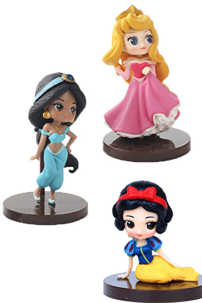 Disney Q Posket Prensesleri Figür Oyuncak Set 3'lü - Aurora, Pamuk Ve Yasemin 5- 8 cm