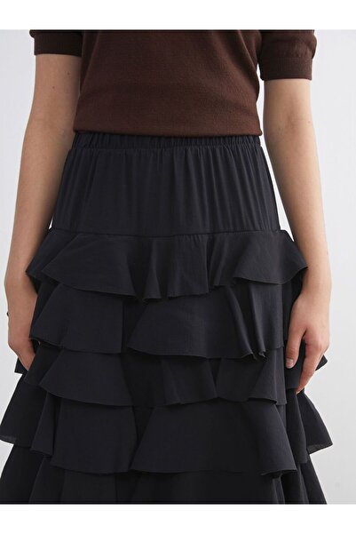 LC Waikiki Lcw Modest Folded Skirt with Elastic Waist