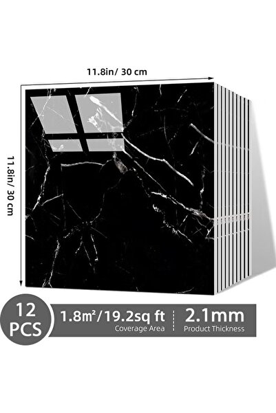 Generic 12Pcs Decorative Wall Panels with Self Adhesive PVC Wall Decor Panels Faux Stone Wallpaper (30x30cm)