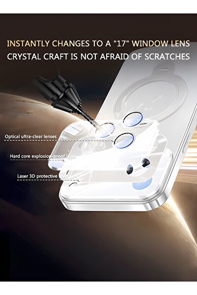 yaqeen iPhone 17 Pro Max case 360° rotating magnetic charge stand protective cover all-around protection