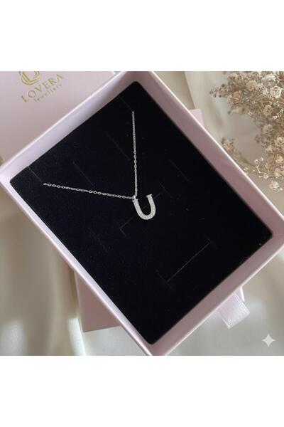 Lovera Jewellery 925 Ayar Gümüş U Harfli Harf Kadın Kolye | Zarif Hediyelik T...