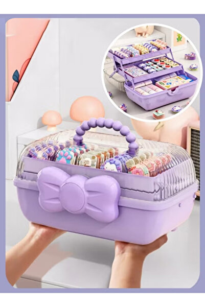 Generic Hair Accessory Storage Box, Hair Ties and Necklace Cosmetic Organizer, Transparent Layered Storage