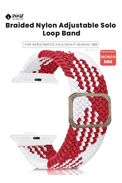 ineix Braided Nylon Adjustable Solo Loop Band For Apple Watch 38,40,41 mm