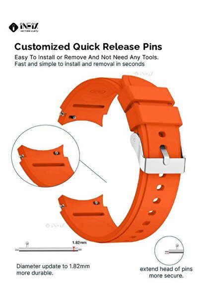 ineix Silicone Replacement Strap For Samsung Galaxy Watch 4 Classic 42 and 46 mm