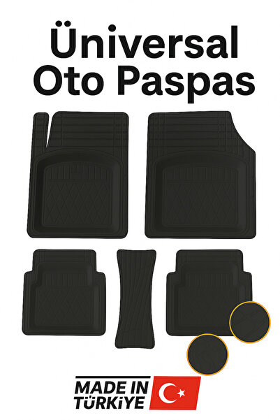 TROBUS Universal Kesim 3D Havuzlu Oto Paspas Takımı | 5 Parça | PU+PVC - Koku...