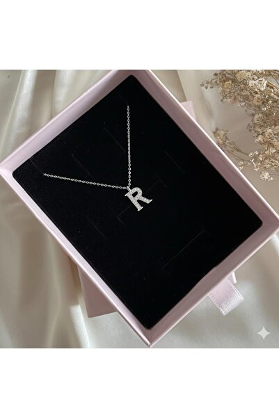 Lovera Jewellery 925 Ayar Gümüş R Harfli Harf Kadın Kolye | Zarif Hediyelik T...