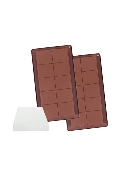 AjieQaQ Forme de ciocolată, AjieQaQ, pachet de 2 cu spatulă, adâncime 2,5 cm,...