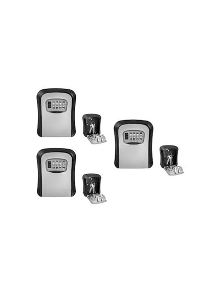 Matpoty Cutie de chei de perete, set de 3, cu încuietoare resetabilă cu 4 cif...