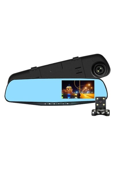 ElektroStator Cameră auto Full HD de 4,3" cu oglindă și cameră spate și 4 LED...