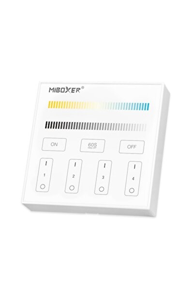 Miboxer Controler tactil de perete B2 alb cu 4 zone (DIM+CCT)