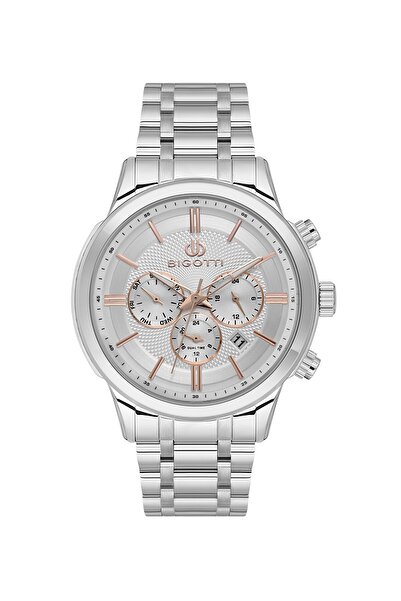 Bigotti Men's Wristwatch Esbg.B.10670-1 Metal Band 44 mm Case Diameter