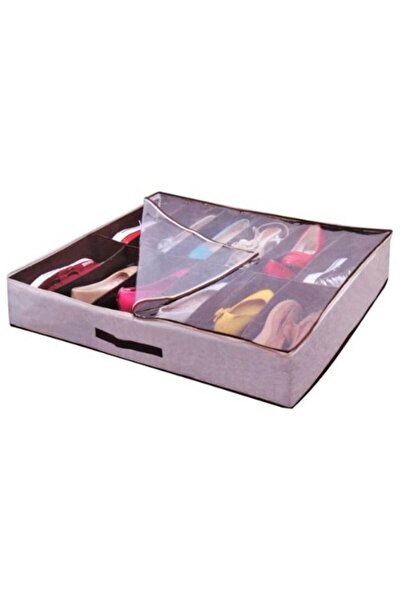 coso Shoe storage box with 12 compartments, Gray, 75x62x14 cm