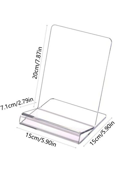 Slasa 2 Pack Acrylic Sign Stand Holder 20x15x15cm Clear Display for Flyer Magazine Booklet