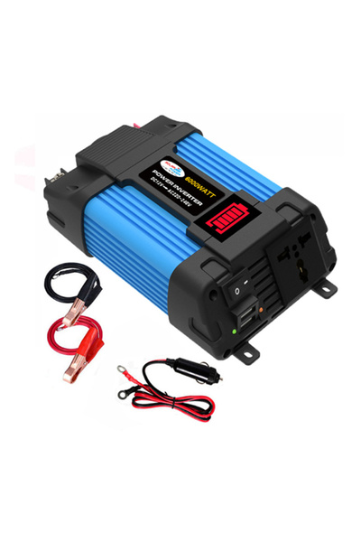 EHOME محول طاقة للسيارة بقوة 500 واط، محول من 12 فولت إلى تيار متردد، مزود بش...