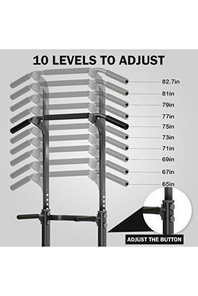 Ehi Power Tower Dip Station Pull Up Bar for Home Gym Adjustable Height Strength Training