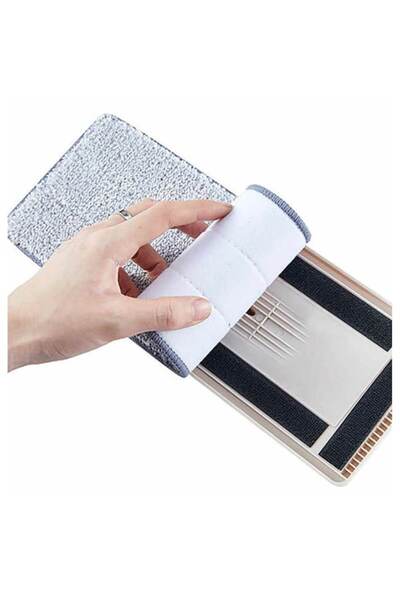 OEM Cleaning set: 7.5 L bucket with side drain and 2 mop refills, white/grey