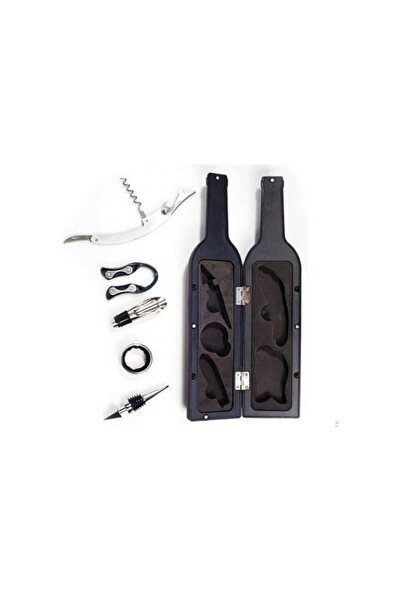 OEM Gift set, wine accessories, 6 pieces included, wine bottle packaging, black, DRO-Vin6s